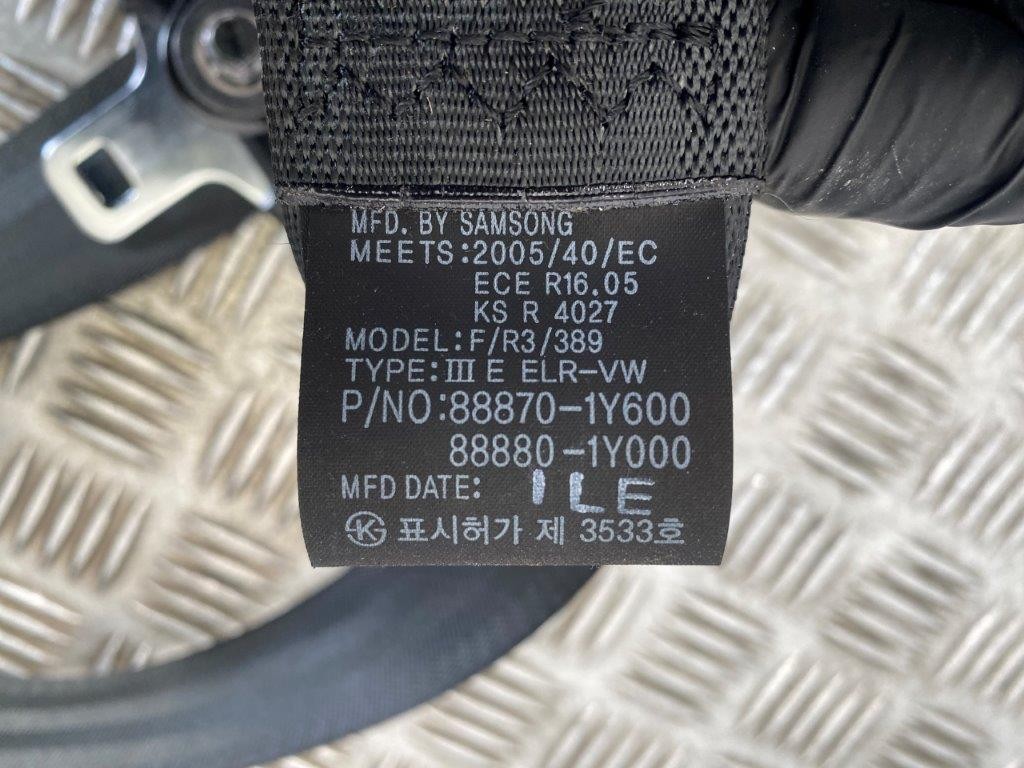 11-17 KIA PICANTO MK2 5 DOOR PASSENGER NEAR SIDE FRONT SEAT BELT 88870 1Y600 - Thumbnail 8