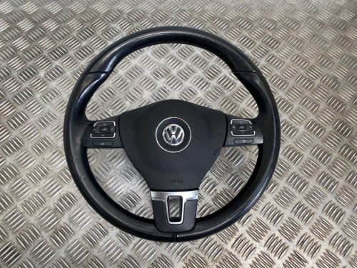 11-16 VW TIGUAN 5N MULTIFUNCTION LEATHER STEERING WHEEL (HAS MARK)