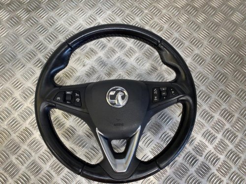 15-19 VAUXHALL CORSA E MULTIFUNCTION LEATHER STEERING WHEEL WITH BAG (SCRATCHED)