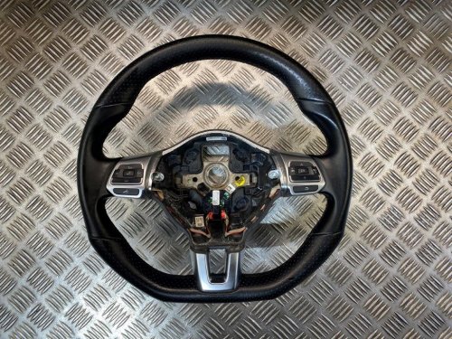 08-14 VW SCIROCCO GT LINE MULTIFUNCTION FLAT LEATHER STEERING WHEEL